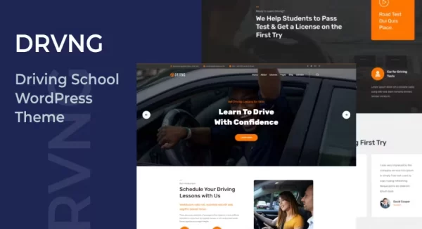 DRVNG Driving School WordPress Theme 1.0 GPL Theme