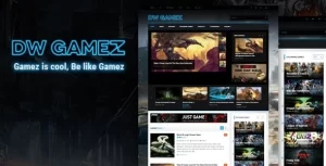 DW Gamez Responsive WordPress Gaming Theme 1.0.9 GPL Theme