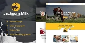 Dairy Farm Eco Milk Products WordPress Theme 1.1.1 GPL Theme