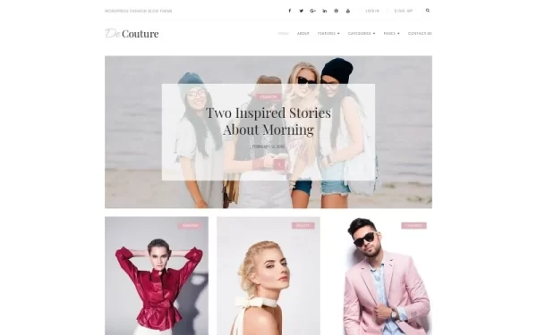 De Couture Fancy Fashion Beauty Blog WordPress Theme 1.0.1 GPL Theme
