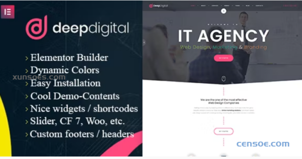 DeepDigital – Web Design Agency WordPress Theme 1.0.2 GPL Theme