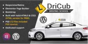 DriCub Driving School WordPress Theme 2.9 GPL Theme