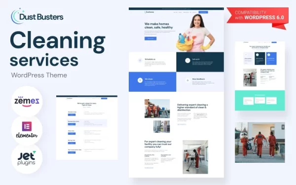 Dust Busters Cleaning Services Business WordPress Theme 1.0.1 GPL Theme