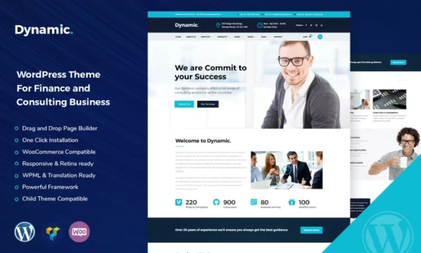 Dynamic Finance and Consulting WordPress Theme 2.6 GPL Theme