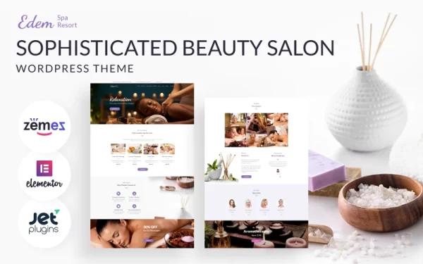 Edem Sophisticated Beauty Salon WordPress Theme 1.0.1 GPL Theme