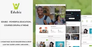 Edubiz Powerful Education, Courses Drupal 9 Theme 1.2 GPL Theme