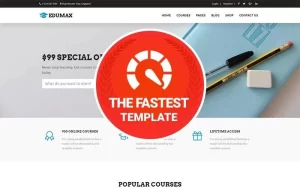 Edumax Education Univeristy Online Courses. WordPress Theme 1.8.0 GPL Theme