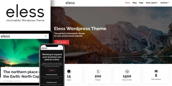 Eless Minimalistic WordPress Theme 1.0 GPL Theme