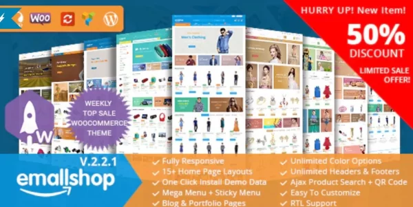 EmallShop Responsive WooCommerce WordPress Theme 2.4.8 GPL Theme
