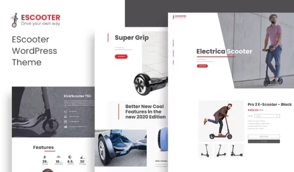 Escoot One Page, Single Product WoocommerceTheme 1.2.0 GPL Theme