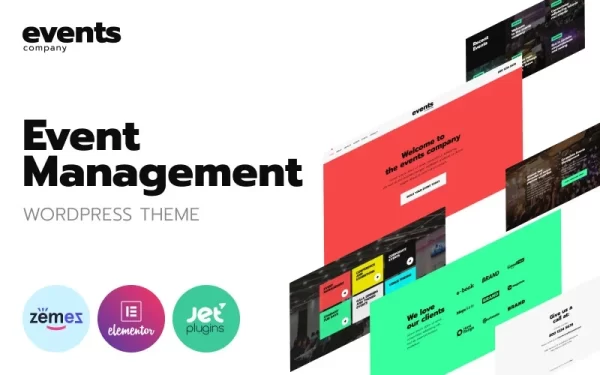 Events company Innovative Template For Event Management Website WordPress Theme 1.0.1 GPL Theme
