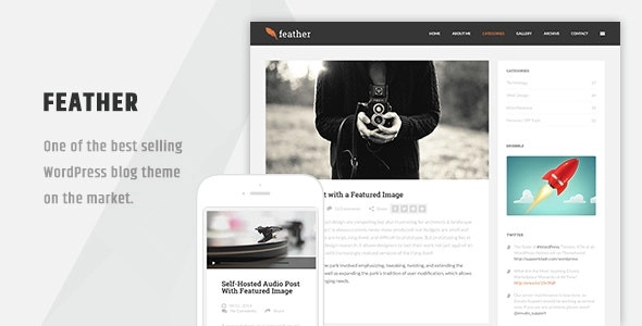 Feather Clean Flat Responsive WordPress Blog Theme 1.5.4 GPL Theme