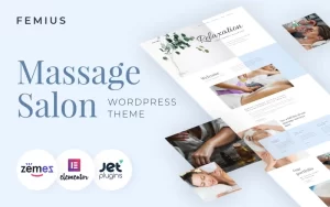 Femius Massage Salon Ready-to-Use Minimal WordPress Elementor Theme WordPress Theme 1.0.0 GPL Theme