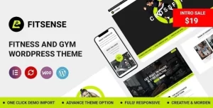 Fitsense Gym and Fitness WordPress Theme 1.1 GPL Theme