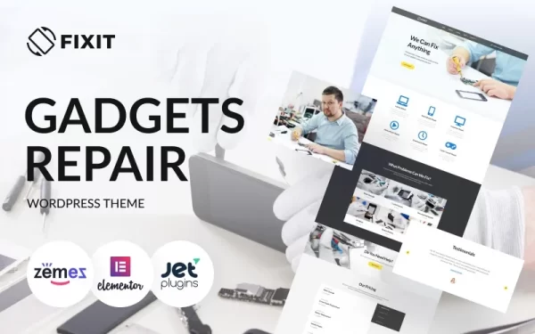 Fixit Gadgets Repair Multipurpose Modern WordPress Elementor Theme WordPress Theme 1.0.1 GPL Theme