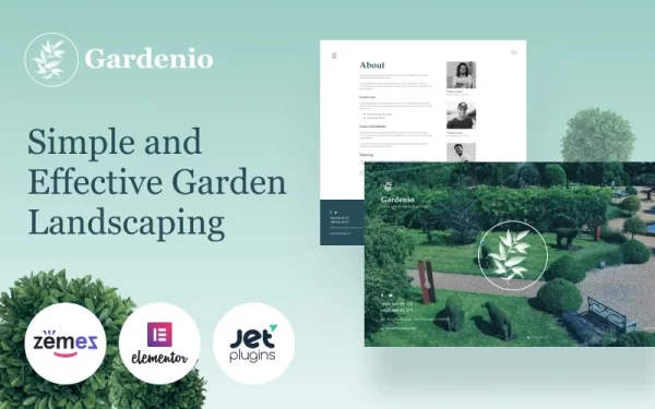 Gardenio Simple and Effective Garden Landscaping Template for WordPress Theme 1.0.0 GPL Theme