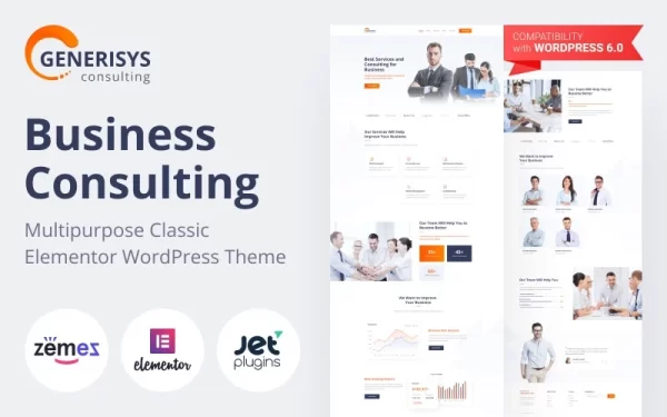 Generisys Business Consulting Multipurpose Classic WordPress Elementor Theme WordPress Theme 1.0.1 GPL Theme