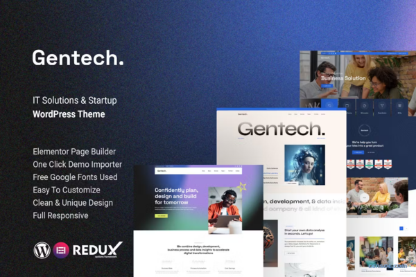 Gentech – IT Solutions Startup WordPress Theme 1.0.0 GPL Theme