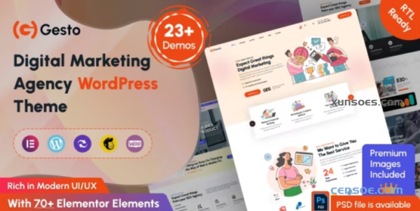 Gesto Digital Marketing Agency WordPress Theme 1.0.4 GPL Theme
