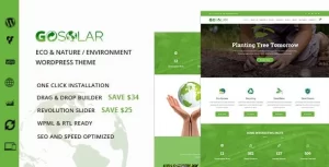 GoSolar Eco Environmental Nature WordPress Theme 1.2.5 GPL Theme
