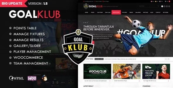 Goal Club | Sports Events WordPress Theme 1.5 GPL Theme 1 Goal Club | Sports Events WordPress Theme 1.5 GPL Theme
