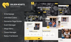 Golden Hearts Fundraising Charity Theme 1.0.7 GPL Theme