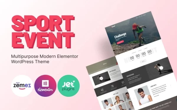 Granul Sport Event Multipurpose Modern WordPress Elementor Theme WordPress Theme 1.0.1 GPL Theme