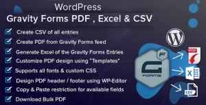 Gravity Forms PDF, Excel CSV 1.8.1 GPL Plugins