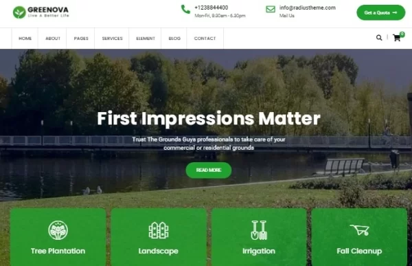 Greenova Gardening Landscaping WordPress Theme 2.3.4 GPL Theme