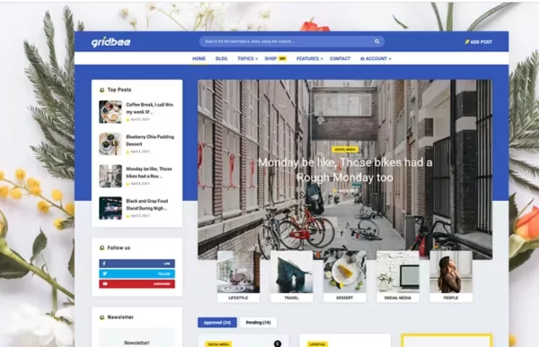 Gridbee Mag Content Sharing WordPress Theme 1.4 GPL Theme