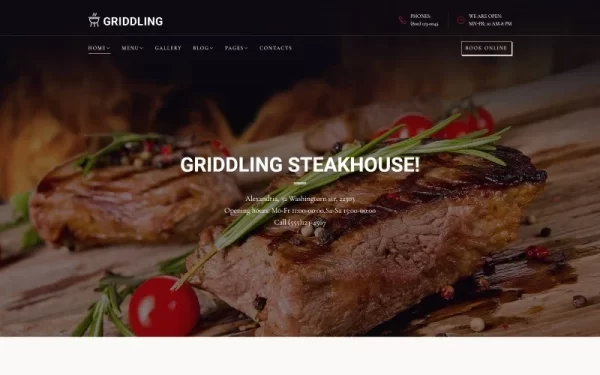 Griddling Meat Barbecue Restaurant WordPress Theme 1.0.0 GPL Theme