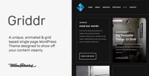 Griddr Animated Grid Creative WordPress Theme 1.0.4 GPL Theme