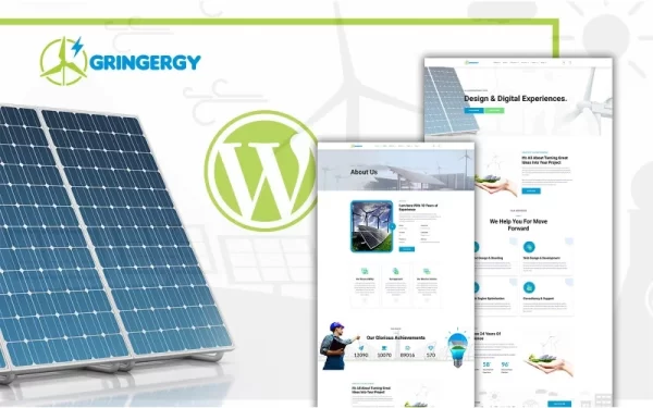 Grinenrgy Green Energy Solar Power WordPress Theme 1.0.0 GPL Theme