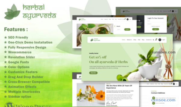 Herbal Pure Ayurveda WordPress Theme 1.0.0 GPL Theme