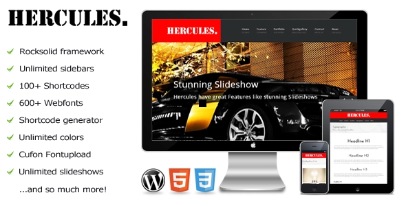 Hercules – a responsive WordPress theme 1.1 GPL Theme