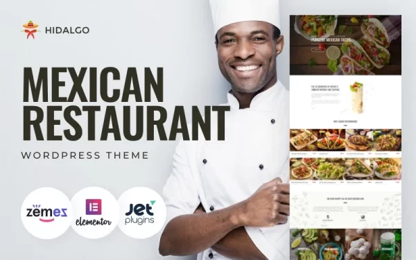 Hidalgo Mexican Food Restaurant WordPress Theme 1.0.1 GPL Theme
