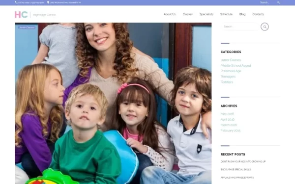 Highridge Center Kindergarten Child Care WordPress theme WordPress Theme 1.0.0 GPL Theme