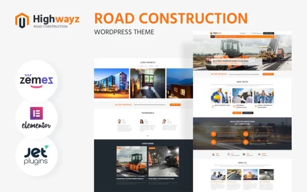 Highwayz Road Construction WordPress Theme 1.0.4 GPL Theme