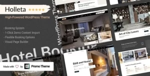 Holleta Hotel Booking WordPress 1.0.0 GPL Theme