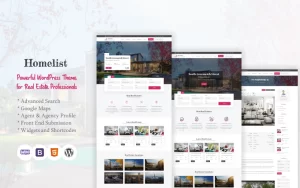 Homelist Real Estate WordPress Theme 1.0.0 GPL Theme