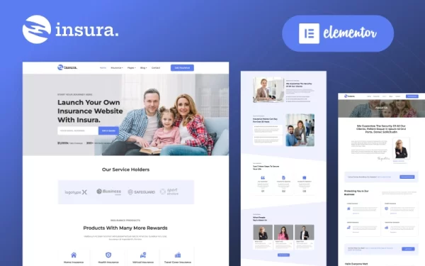 Insura Insurance Company WordPress Elementor Theme WordPress Theme 1.0.0 GPL Theme