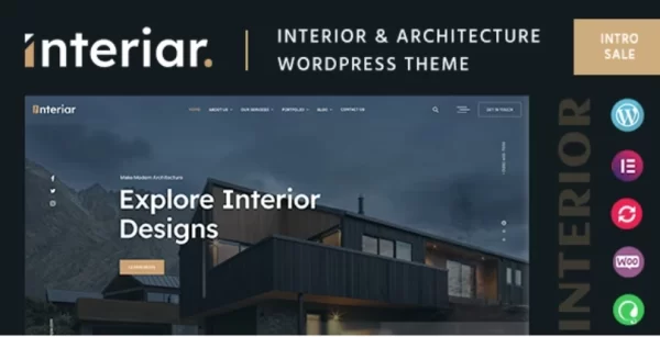 Interiar Interior Design WordPress Theme 1.0.2 GPL Theme