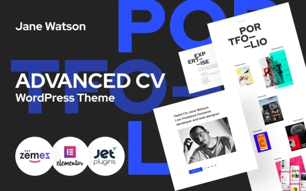 Jane Watson Advanced And Reliable CV WordPress Theme 1.0.0 GPL Theme
