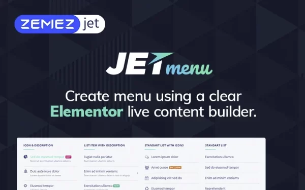 JetMenu Mega Menu for Elementor Page Builder WordPress Plugin 2.4.4 GPL Plugins