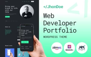 Jhon Doe Contemporary Web Developer WordPress Theme 1.0.0 GPL Theme