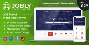Jobly Career Builder WordPress Theme 1.2 GPL Theme