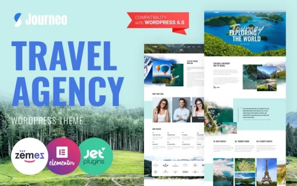 Journeo Travel Agency WordPress Elementor Theme WordPress Theme 1.0.1 GPL Theme