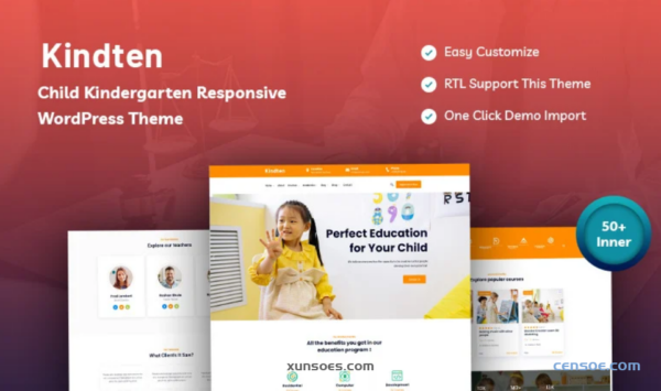 Kindten Child Kindergarten Responsive WordPress Theme 1.0.1 GPL Theme