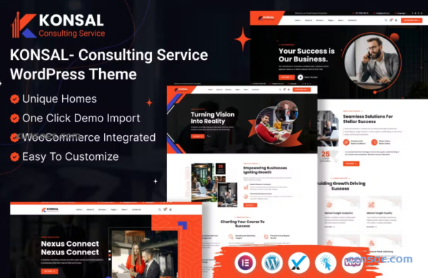 Konsal Corporate Business Consulting WordPress 1.0.0 GPL Theme