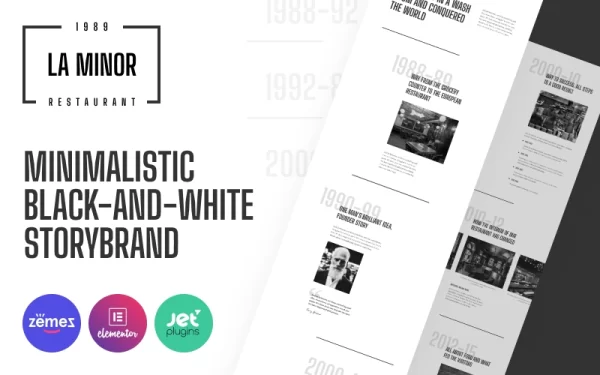 La Minor Minimalistic Black-and-white Storybrand WordPress Theme 1.0.0 GPL Theme